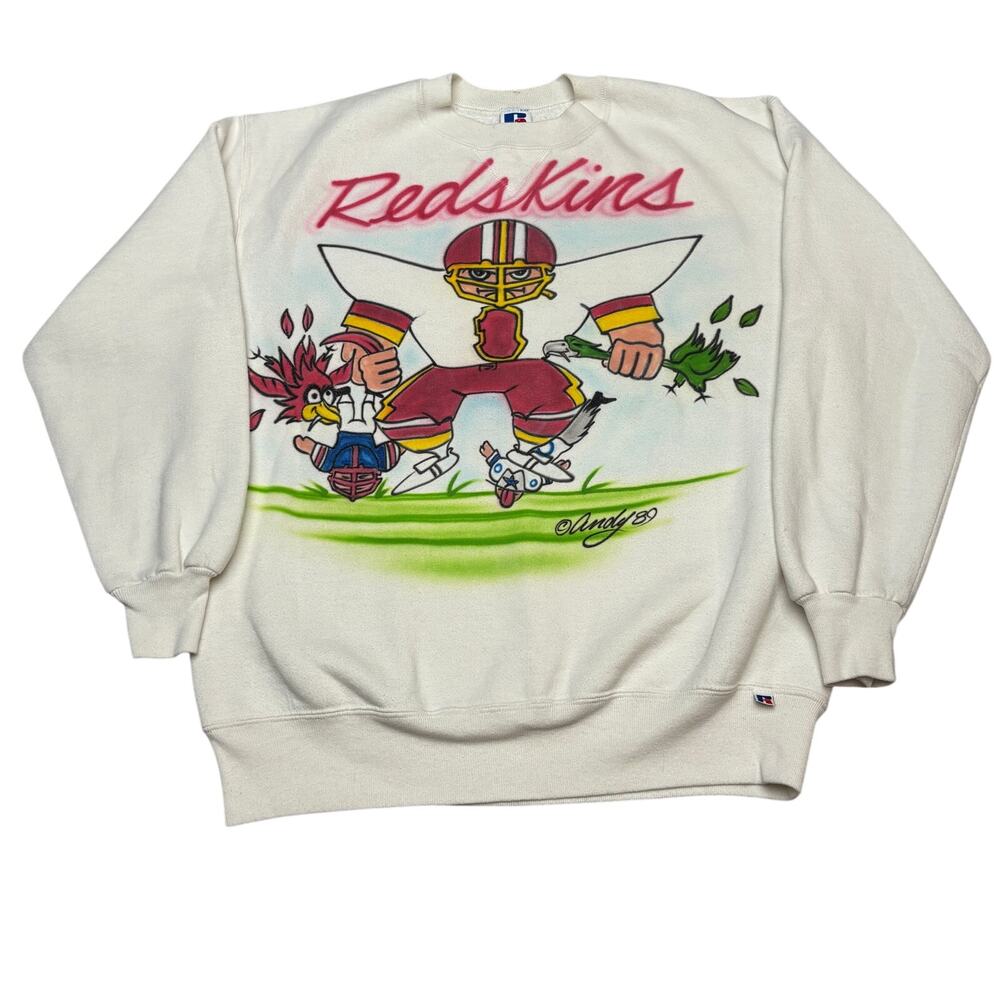 Vintage 80s Washington Redskins Airbrush Sweatshirt Mens XL USA Russell NFL